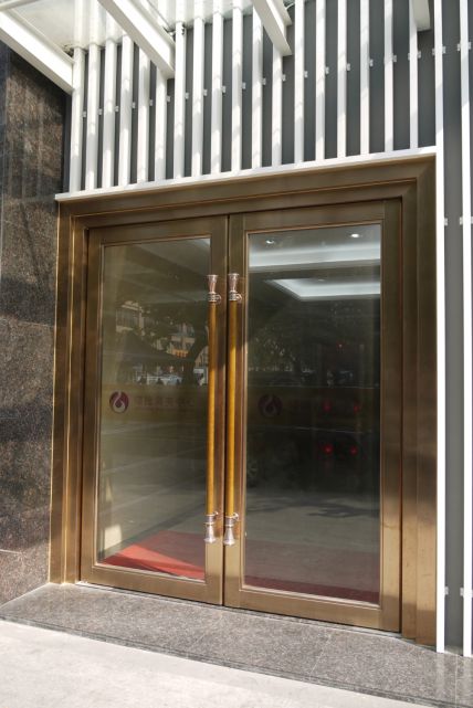 商务楼定制镀金不锈钢大门